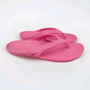 Crocs Kadee II Flip Flops Womens 11 Electric Pink Strappy Thong Sandals 202492